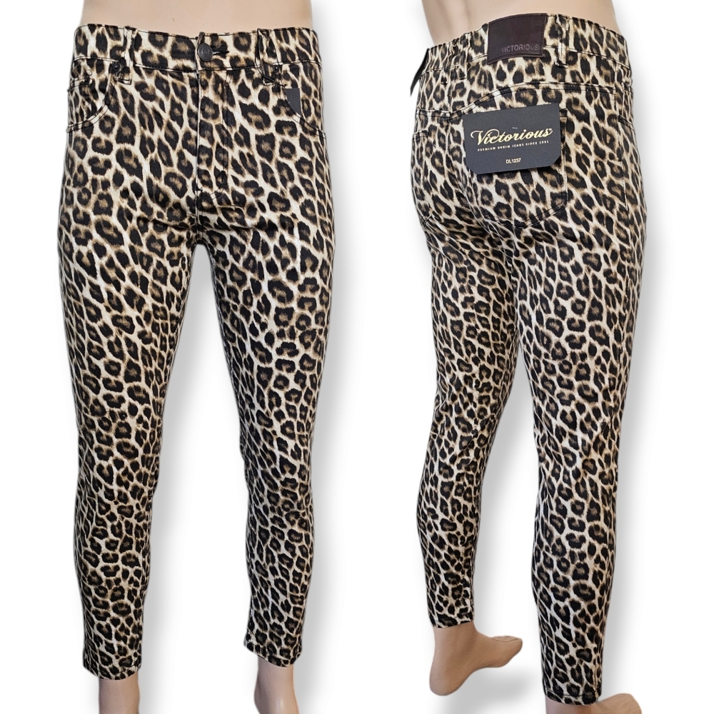 Victorious Leopard Print Skinny Denim Jeans